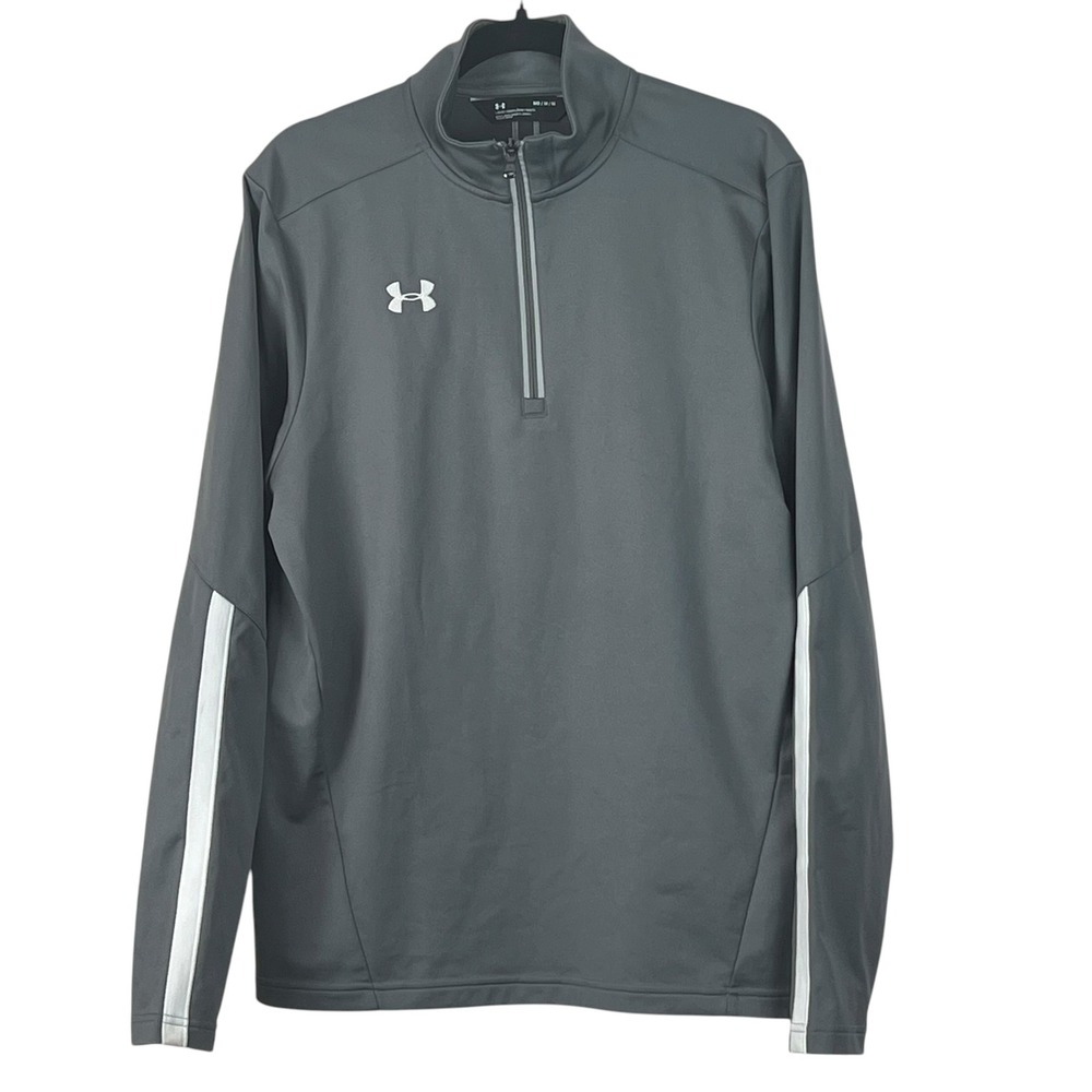 Under Armour Men's Loose Fit Gray 1/4 Zip Pullover Long Sleeve Athletic‎ Shirt M